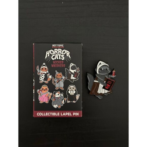 Bioworld Accessories - Horror Cats Wicked Whiskers Halloween Pin (Gray Cat)